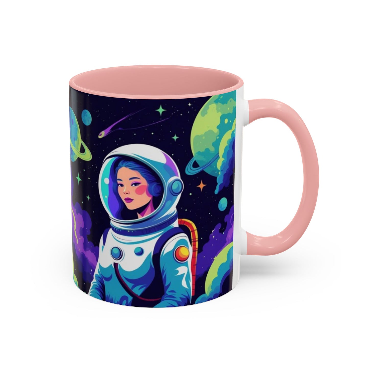 Cosmic Astronaut Coffee Mug — Space Woman Accent Mug (11/15oz)