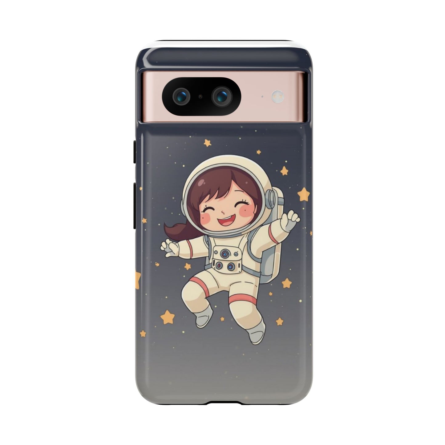 Cute Girl Astronaut Phone Case — Space Stars Protective iPhone Cover