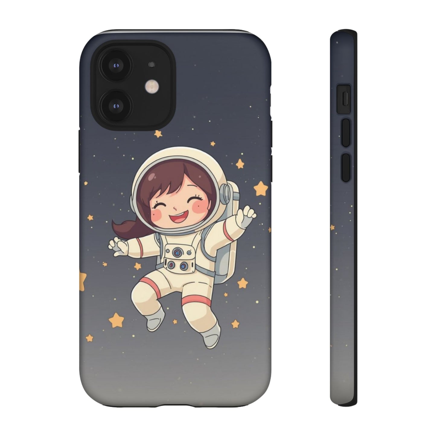 Cute Girl Astronaut Phone Case — Space Stars Protective iPhone Cover