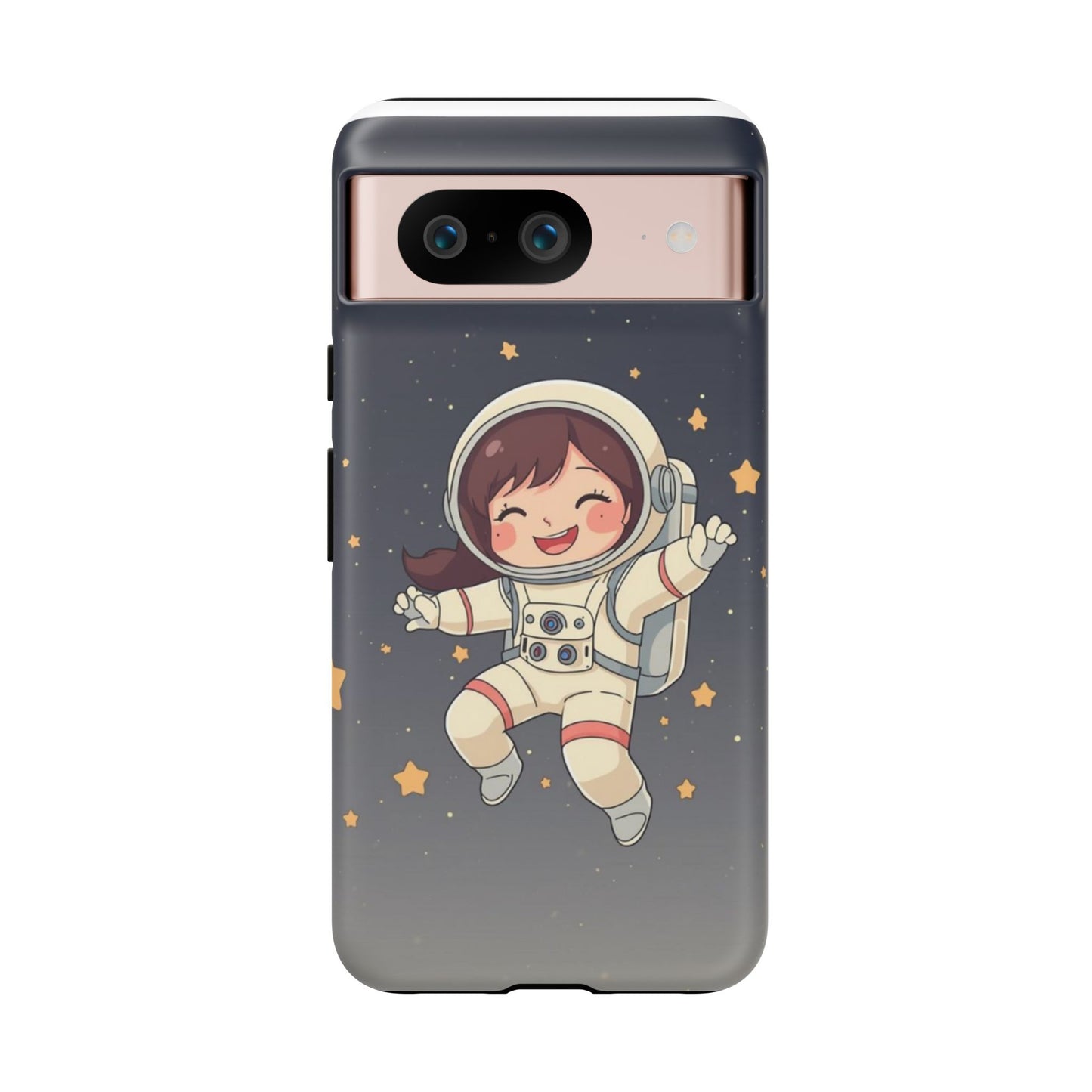 Cute Girl Astronaut Phone Case — Space Stars Protective iPhone Cover