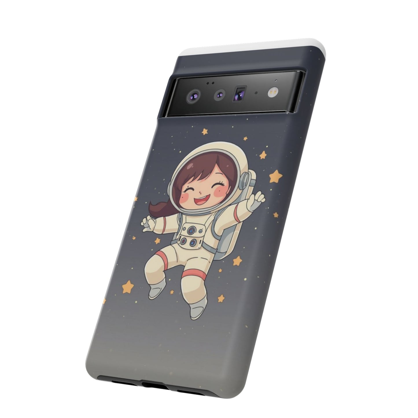Cute Girl Astronaut Phone Case — Space Stars Protective iPhone Cover