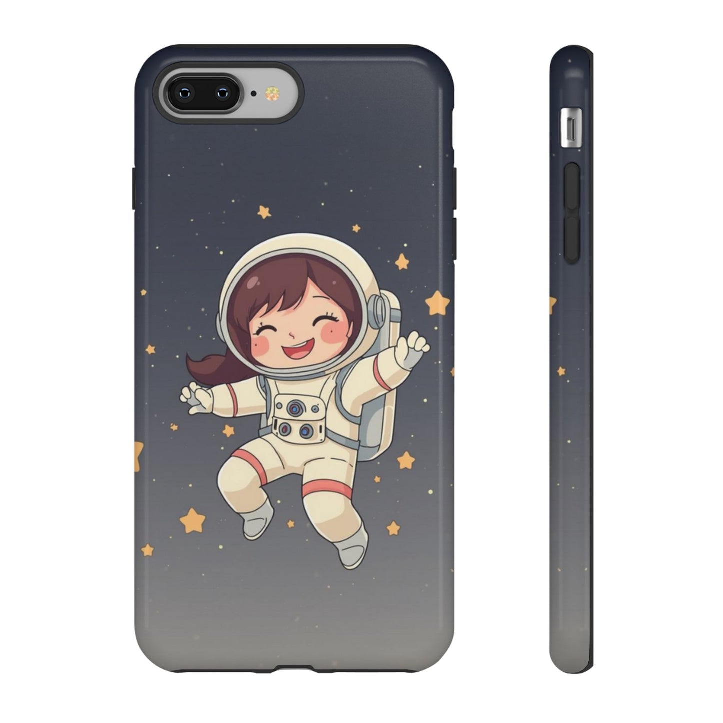 Cute Girl Astronaut Phone Case — Space Stars Protective iPhone Cover