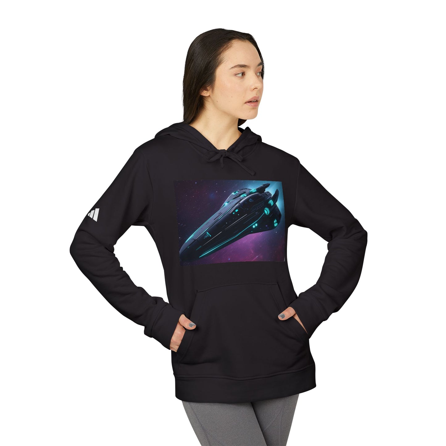 Galaxy Space Hoodie — Cosmic Moon & Nebula Graphic Pullover