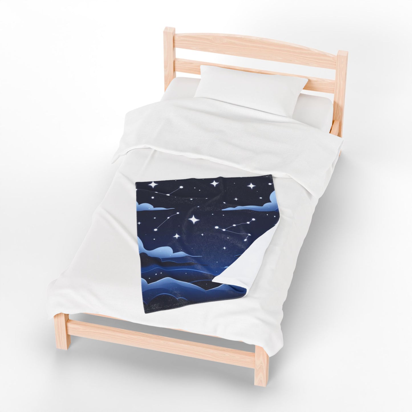 Constellation Night Sky Velveteen Plush Blanket — Star Map Cozy Throw