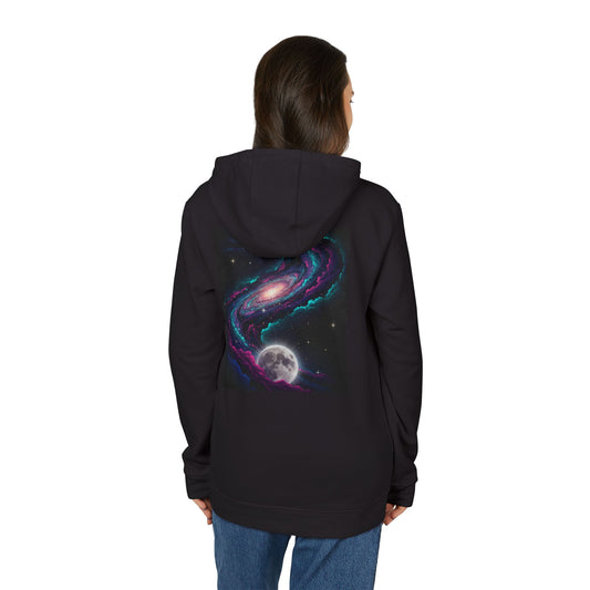 Galaxy Space Hoodie — Cosmic Moon & Nebula Graphic Pullover