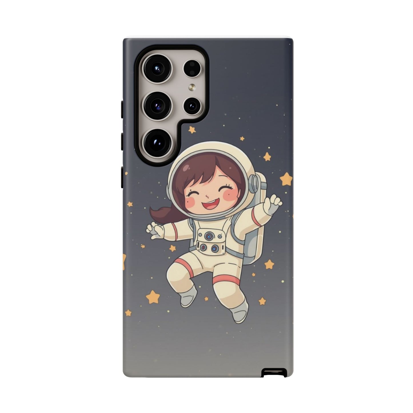 Cute Girl Astronaut Phone Case — Space Stars Protective iPhone Cover