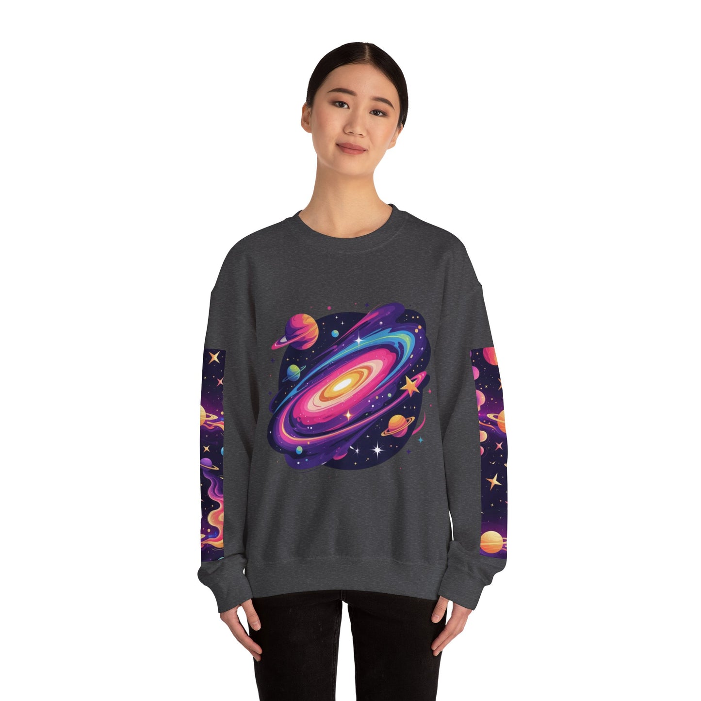 Galaxy Spiral Sweatshirt — Colorful Planetary Crewneck