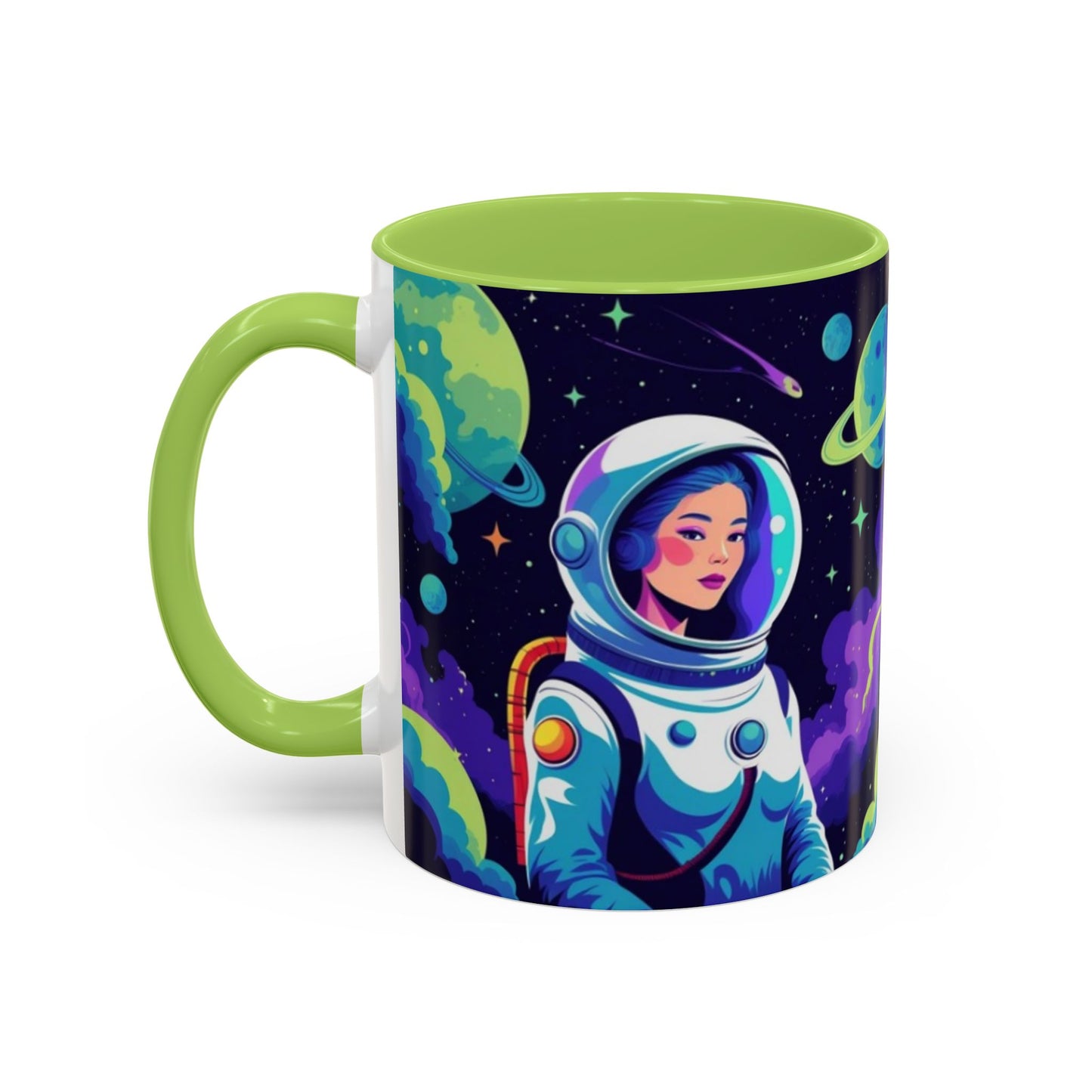 Cosmic Astronaut Coffee Mug — Space Woman Accent Mug (11/15oz)