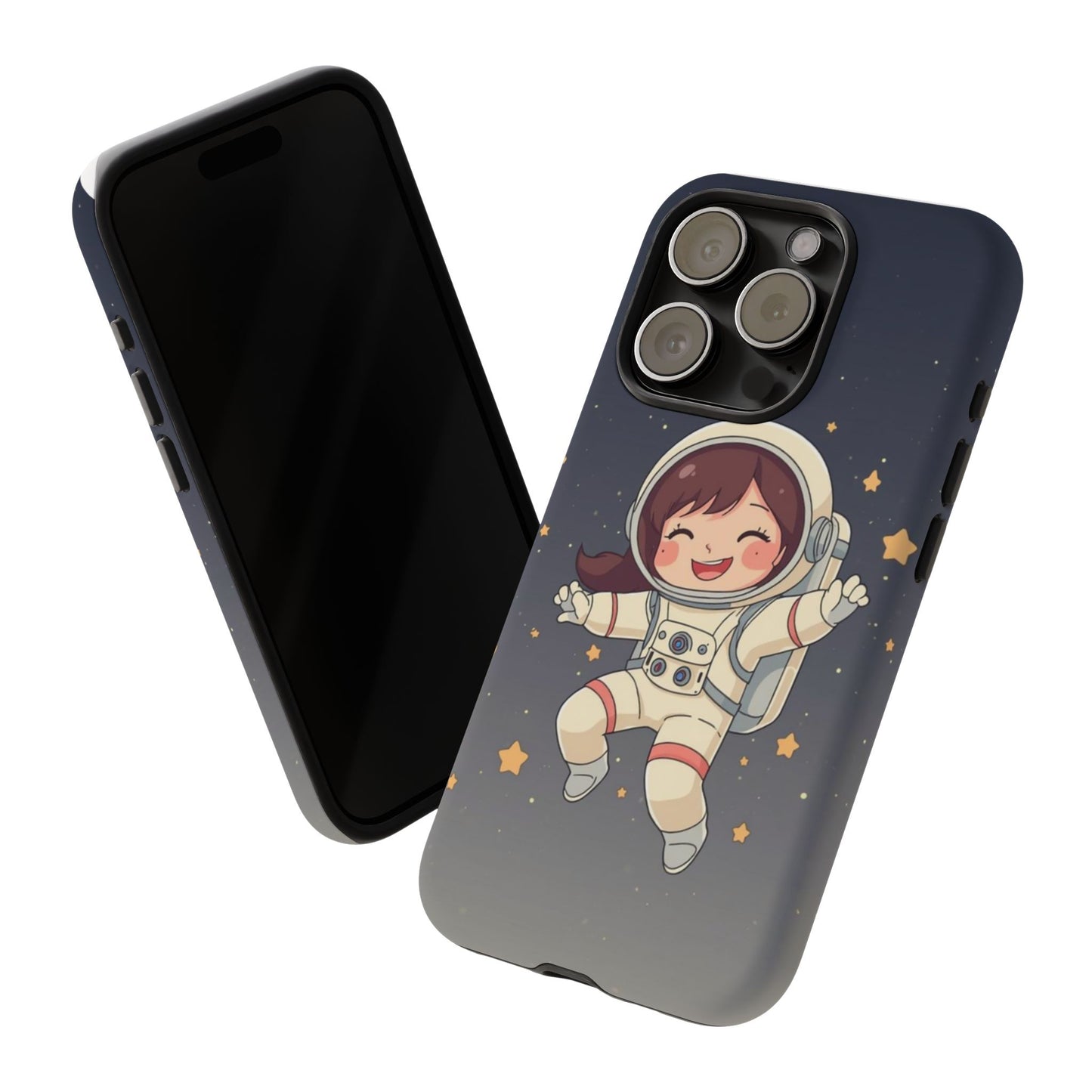 Cute Girl Astronaut Phone Case — Space Stars Protective iPhone Cover