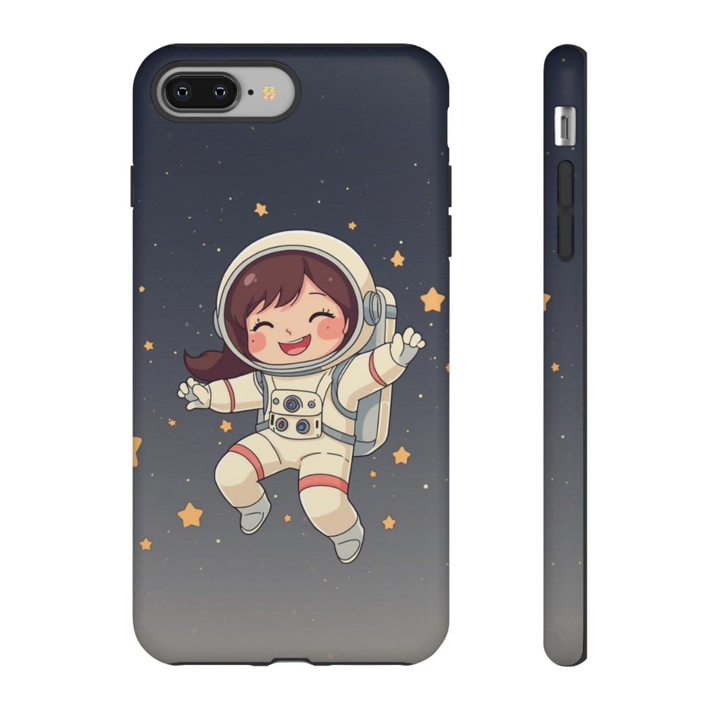 Cute Girl Astronaut Phone Case — Space Stars Protective iPhone Cover