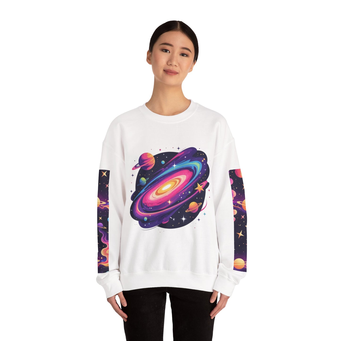 Galaxy Spiral Sweatshirt — Colorful Planetary Crewneck