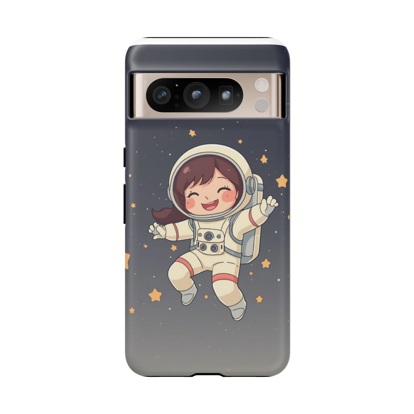 Cute Girl Astronaut Phone Case — Space Stars Protective iPhone Cover