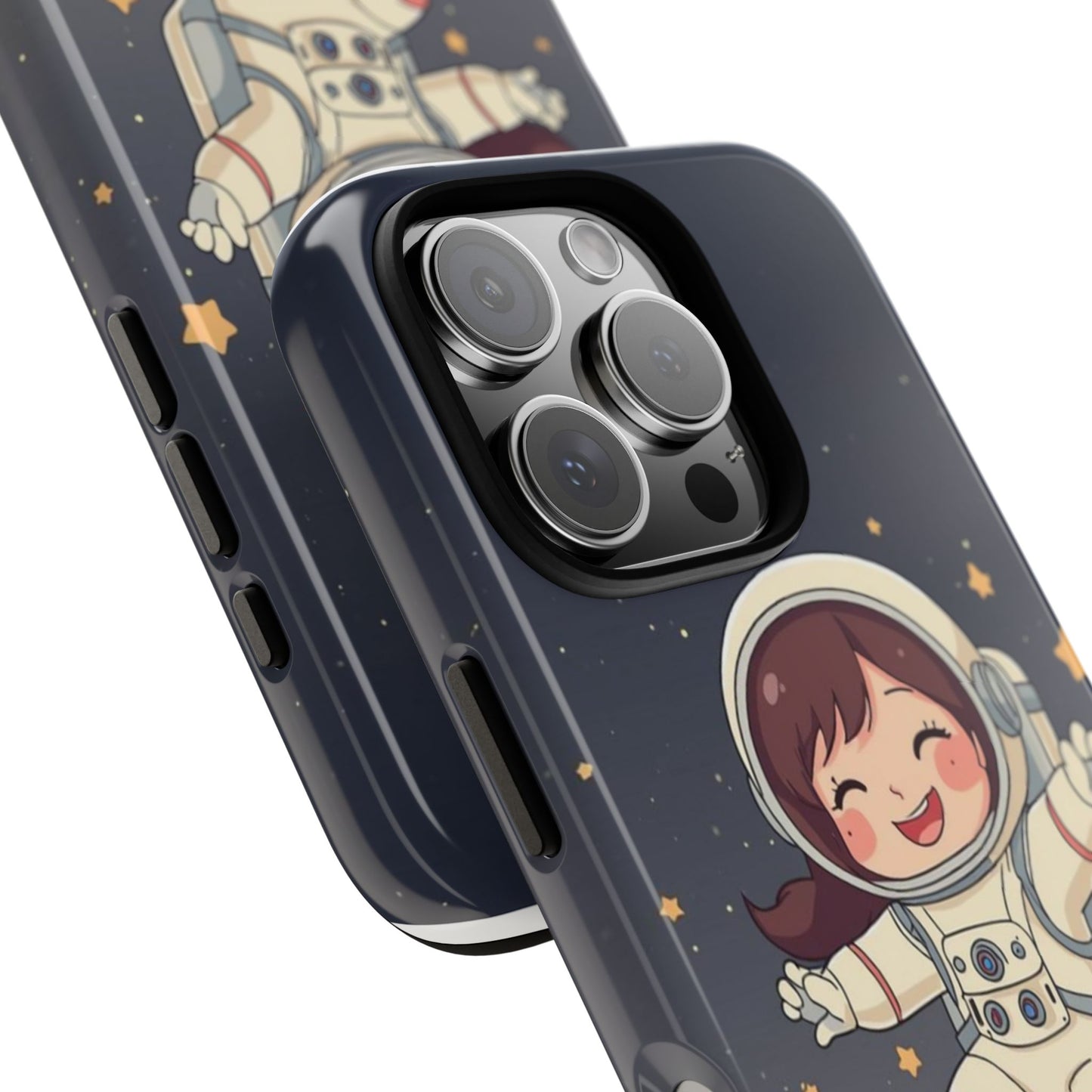Cute Girl Astronaut Phone Case — Space Stars Protective iPhone Cover