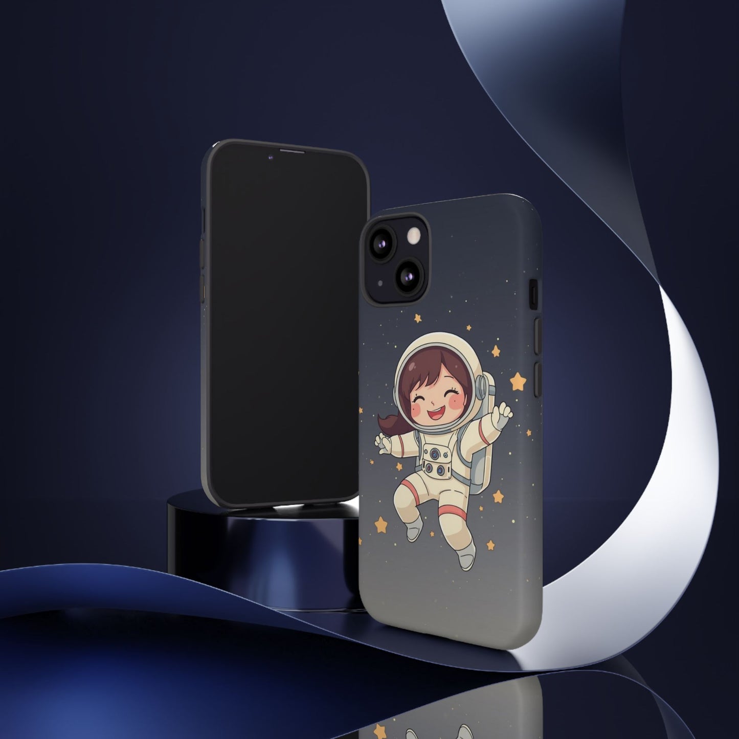 Cute Girl Astronaut Phone Case — Space Stars Protective iPhone Cover