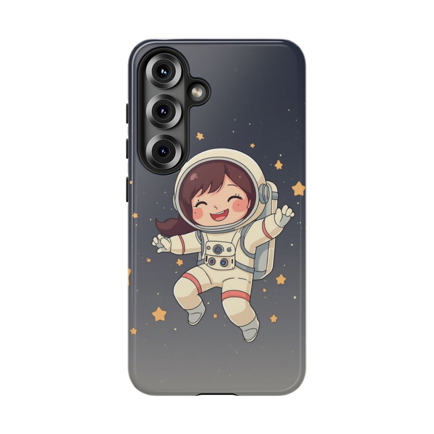 Cute Girl Astronaut Phone Case — Space Stars Protective iPhone Cover