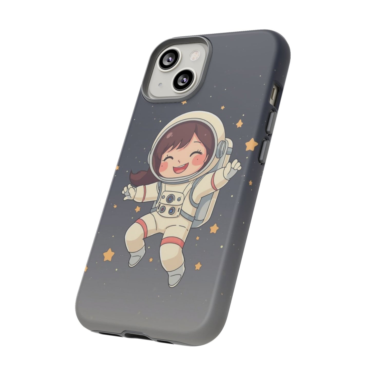 Cute Girl Astronaut Phone Case — Space Stars Protective iPhone Cover