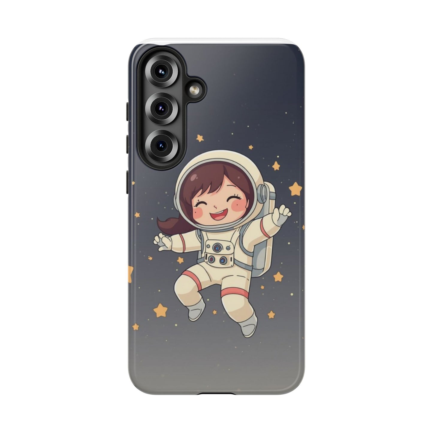 Cute Girl Astronaut Phone Case — Space Stars Protective iPhone Cover