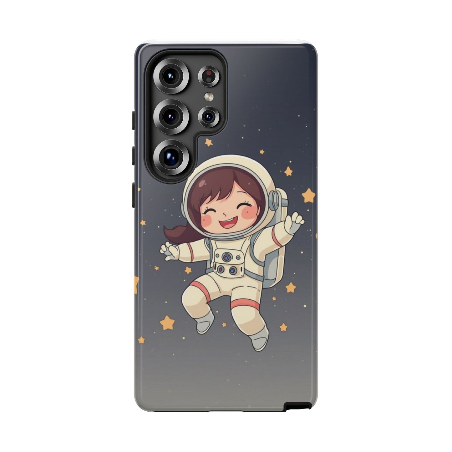 Cute Girl Astronaut Phone Case — Space Stars Protective iPhone Cover