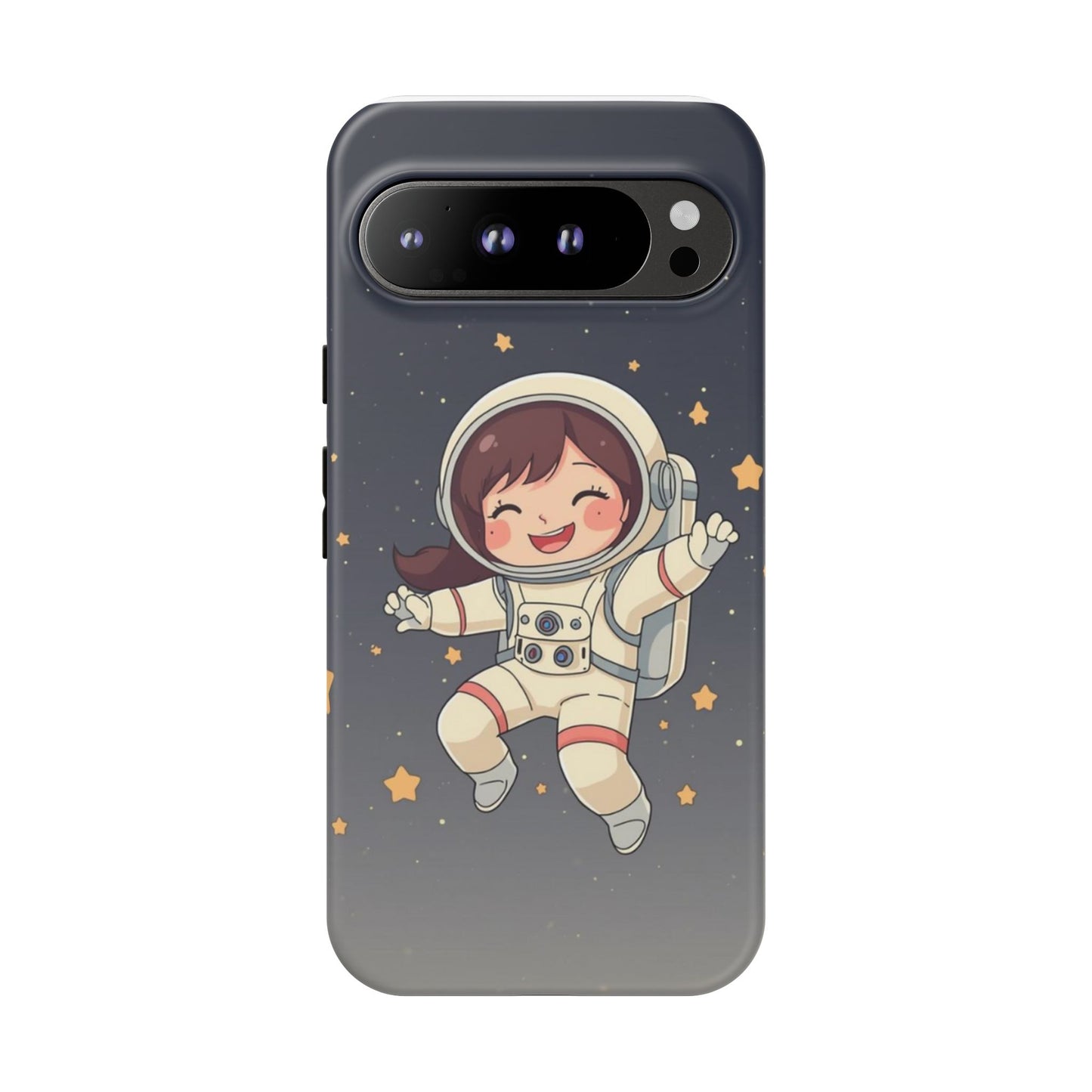 Cute Girl Astronaut Phone Case — Space Stars Protective iPhone Cover