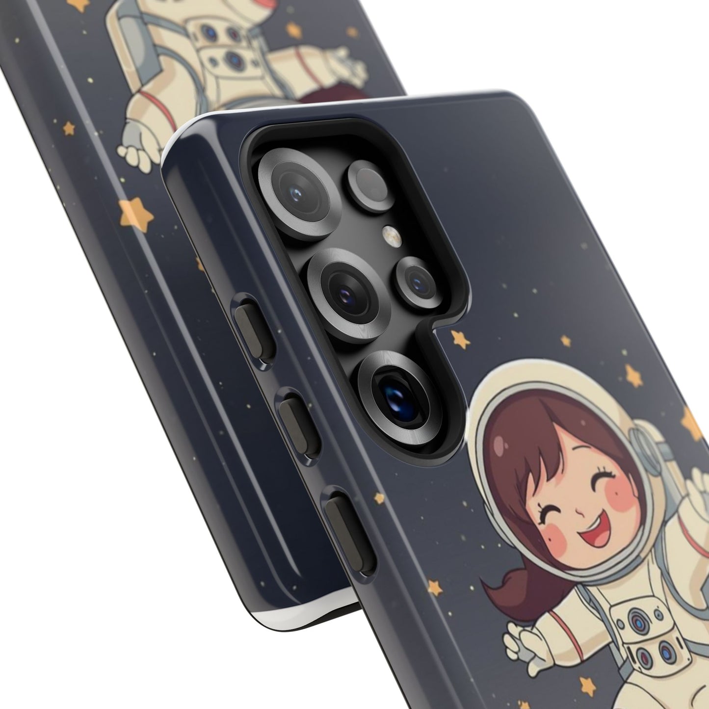 Cute Girl Astronaut Phone Case — Space Stars Protective iPhone Cover