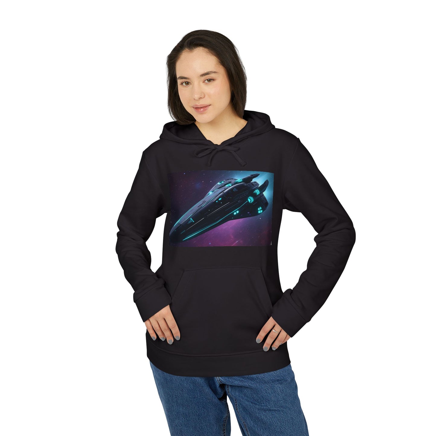Galaxy Space Hoodie — Cosmic Moon & Nebula Graphic Pullover