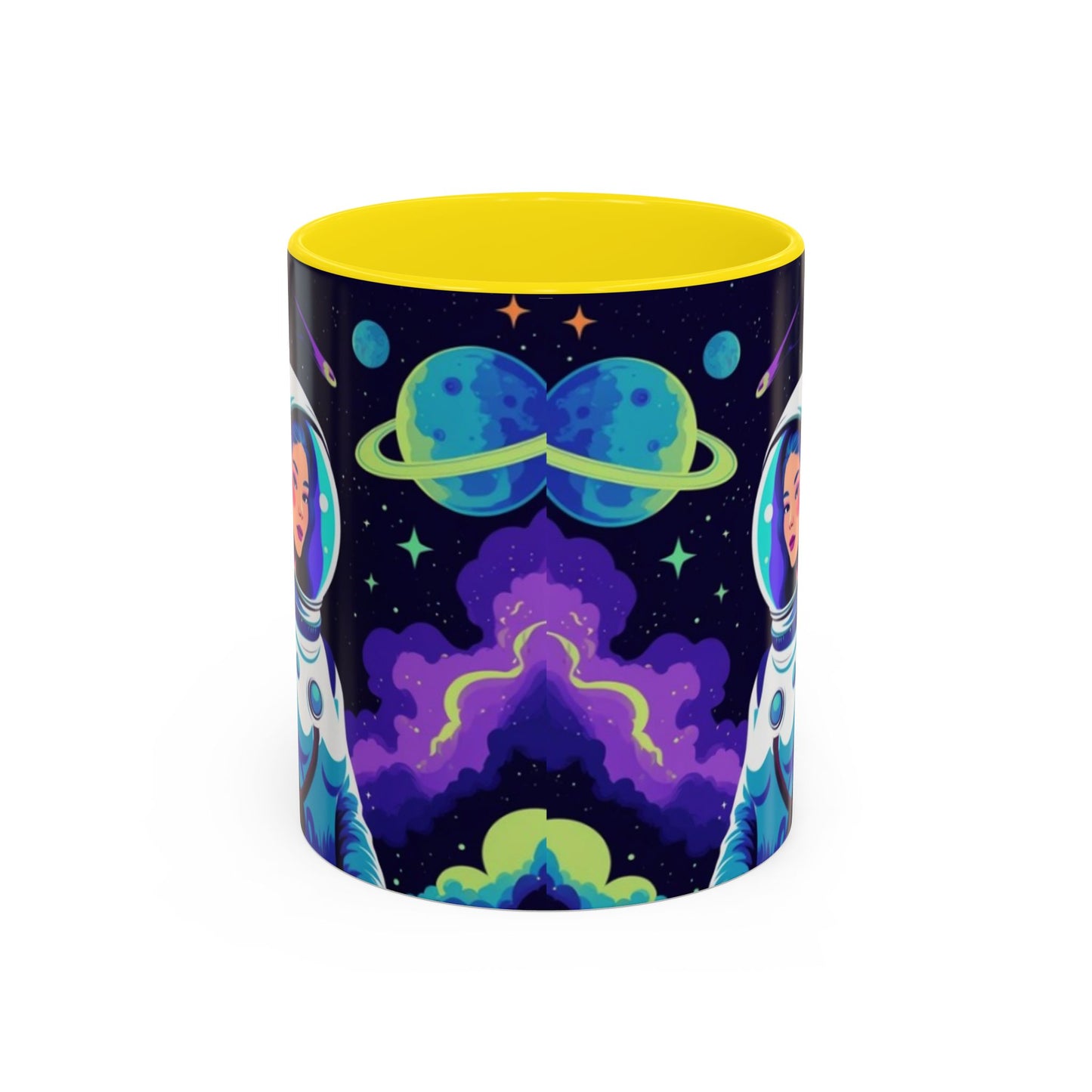 Cosmic Astronaut Coffee Mug — Space Woman Accent Mug (11/15oz)