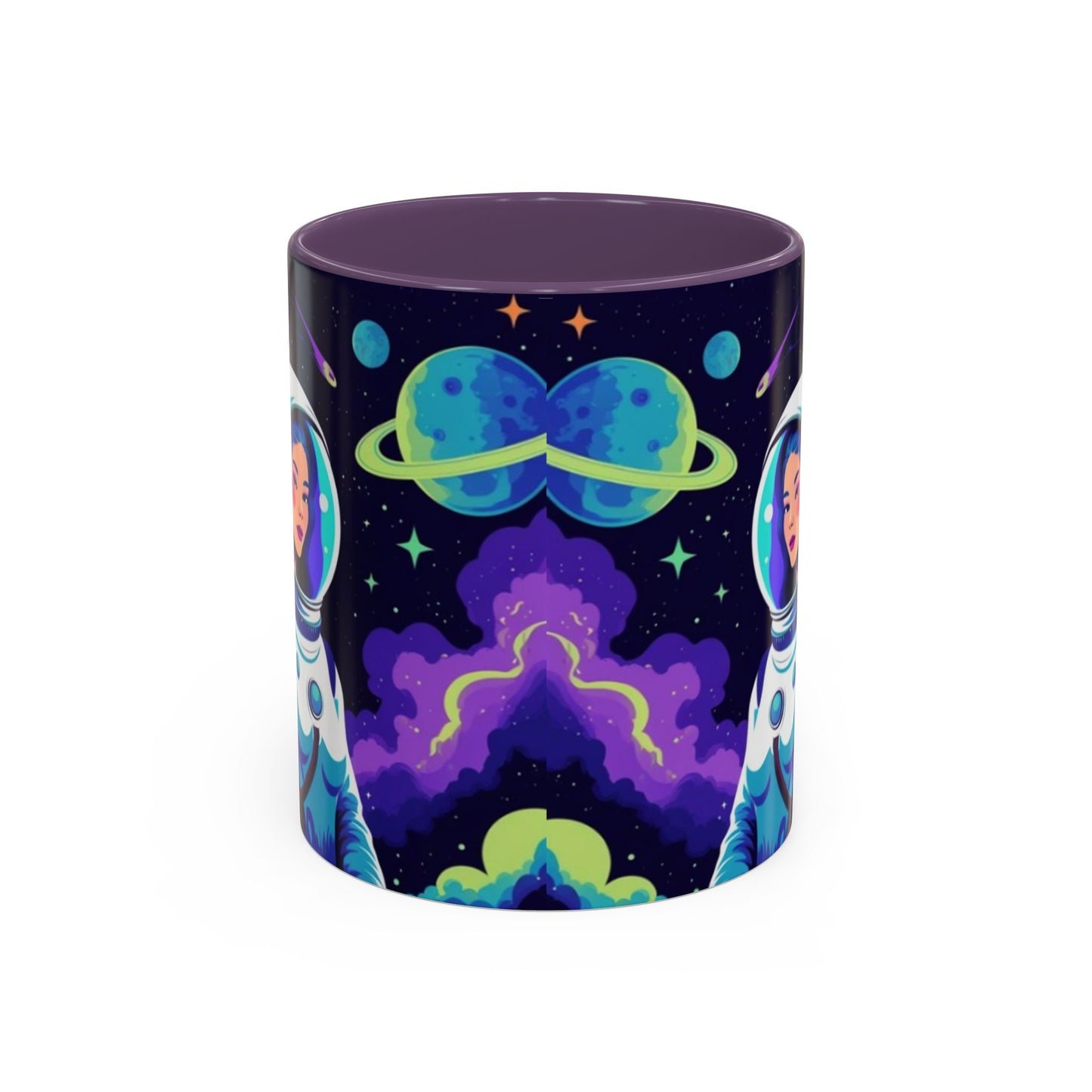 Cosmic Astronaut Coffee Mug — Space Woman Accent Mug (11/15oz)