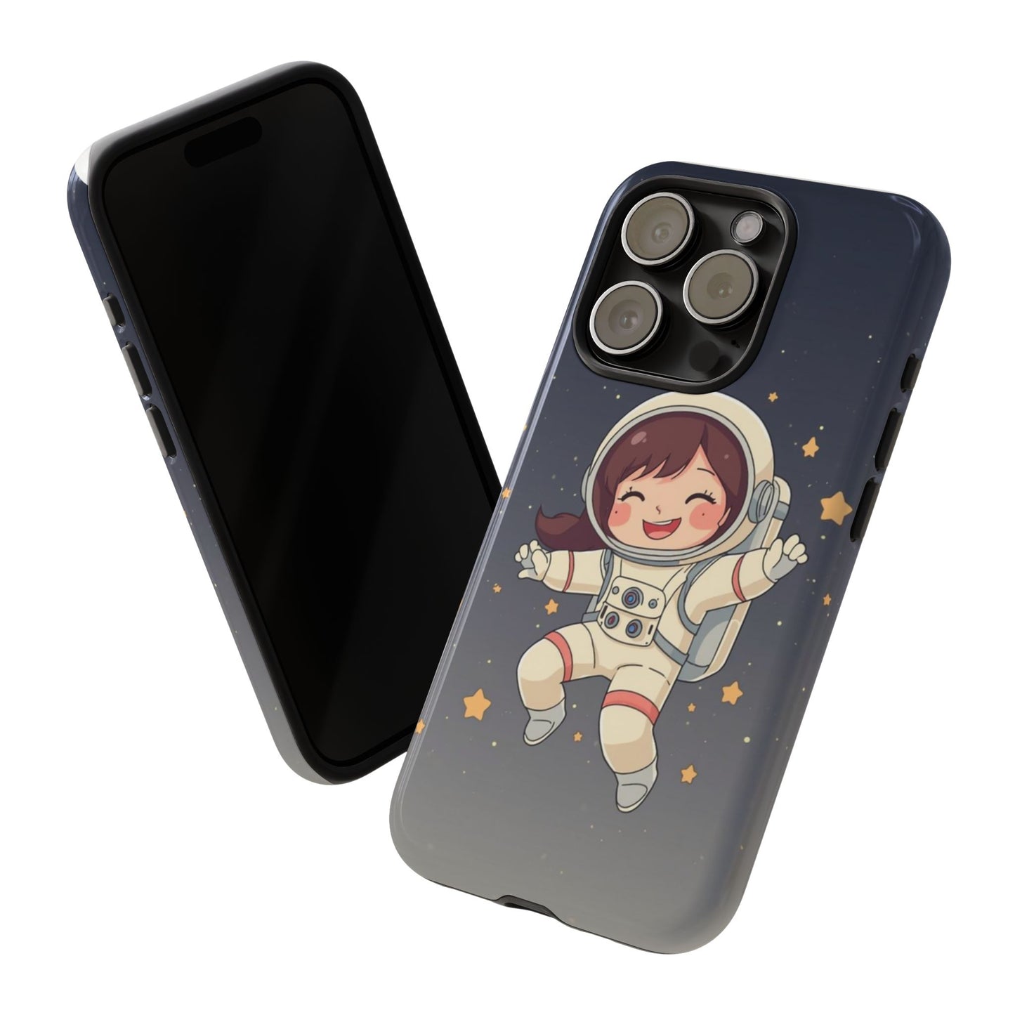 Cute Girl Astronaut Phone Case — Space Stars Protective iPhone Cover