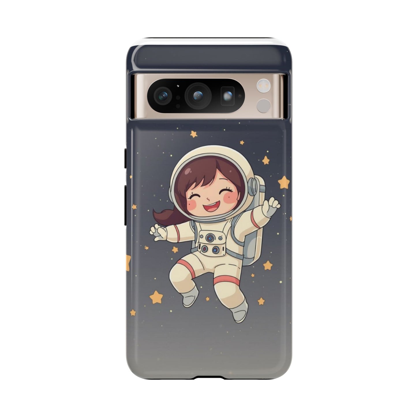 Cute Girl Astronaut Phone Case — Space Stars Protective iPhone Cover