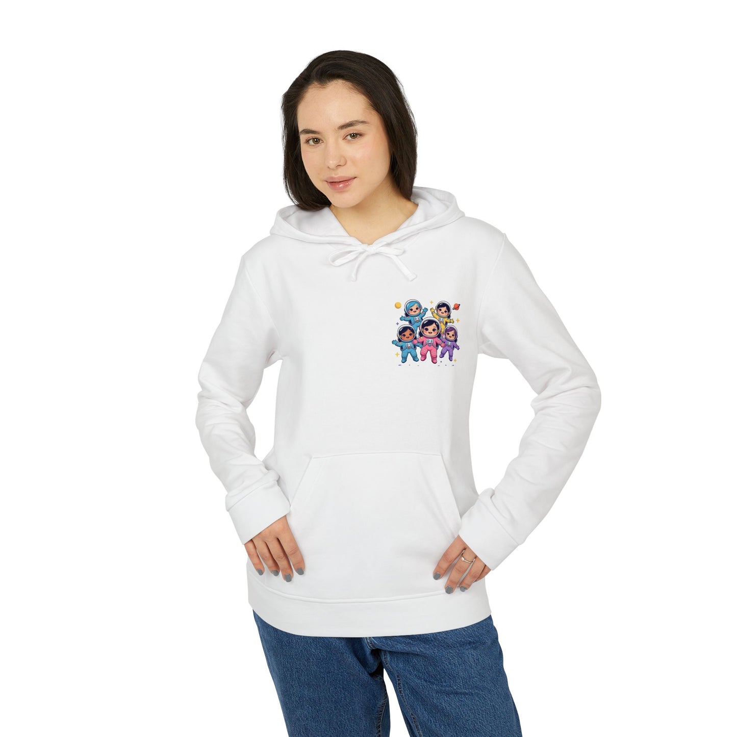 Space Crew Graphic Hoodie — Colorful Group Illustration