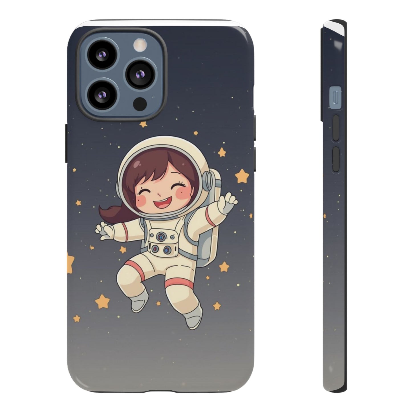Cute Girl Astronaut Phone Case — Space Stars Protective iPhone Cover