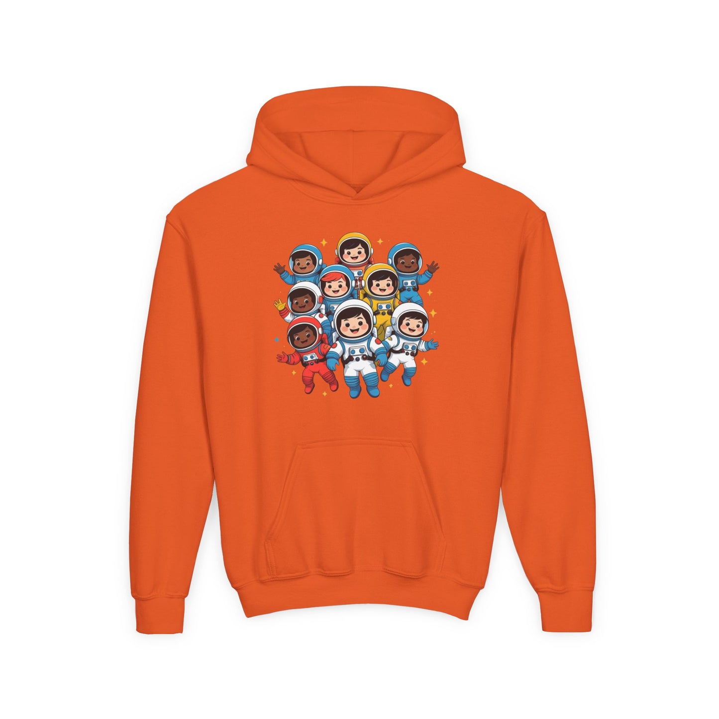 Kids Astronaut Crew Hoodie — Cute Diverse Space Explorers Graphic