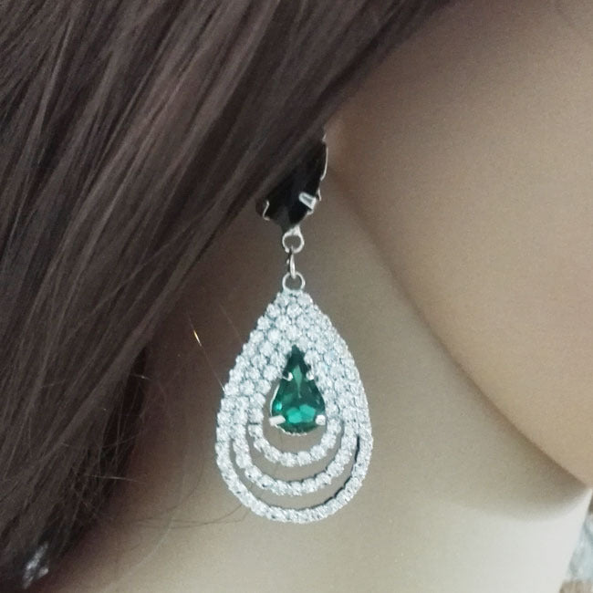 Royal Sapphire Crystal Drop Earrings – Elegant Diamond Teardrop Luxury Jewelry