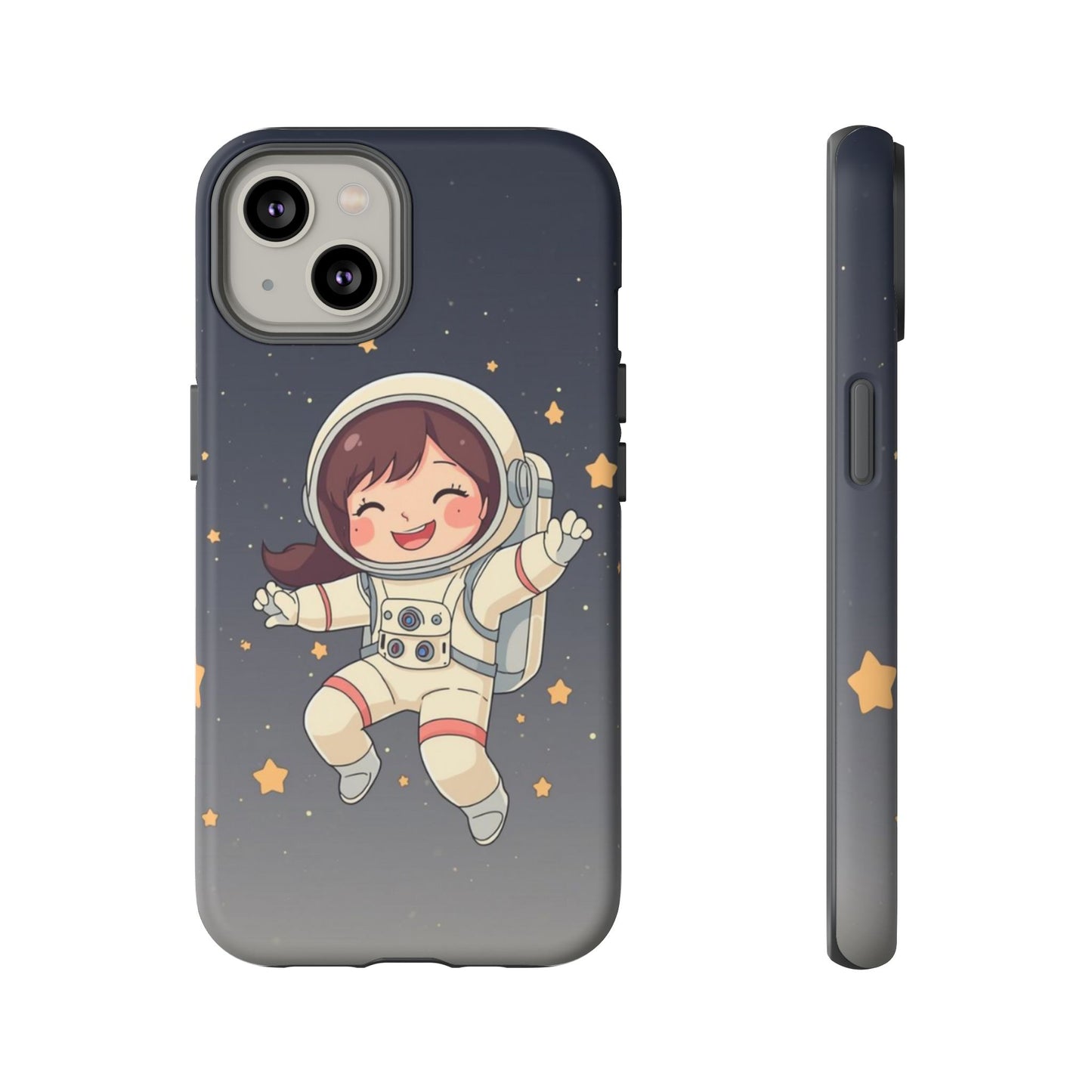 Cute Girl Astronaut Phone Case — Space Stars Protective iPhone Cover