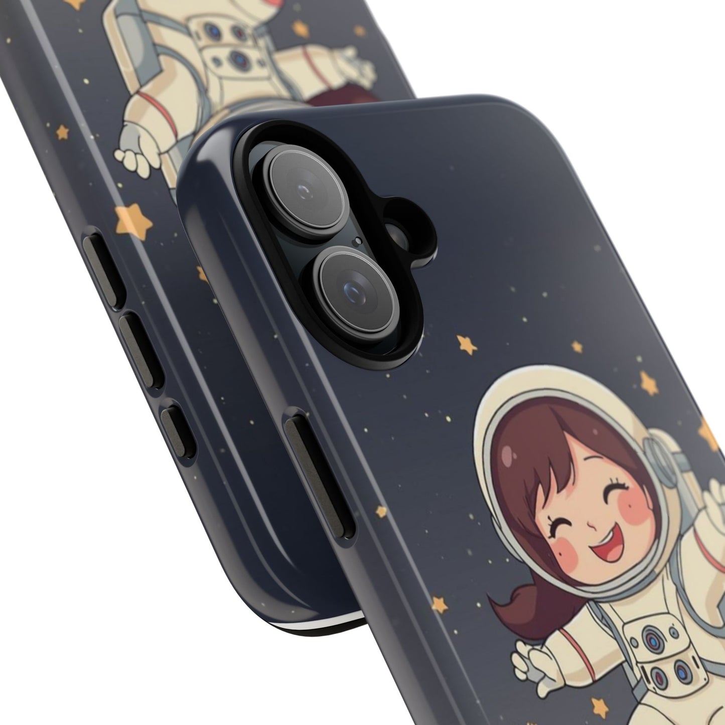 Cute Girl Astronaut Phone Case — Space Stars Protective iPhone Cover