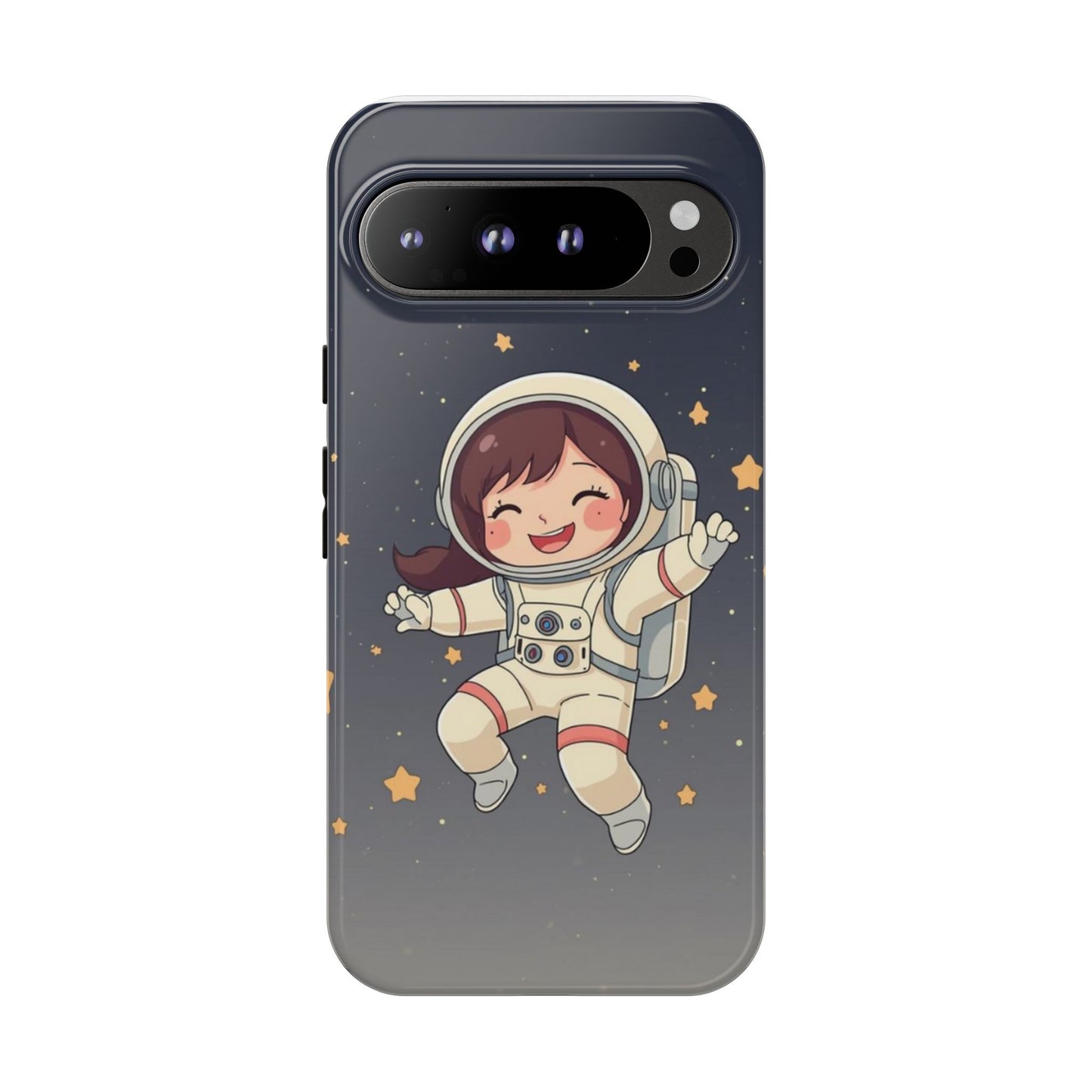 Cute Girl Astronaut Phone Case — Space Stars Protective iPhone Cover