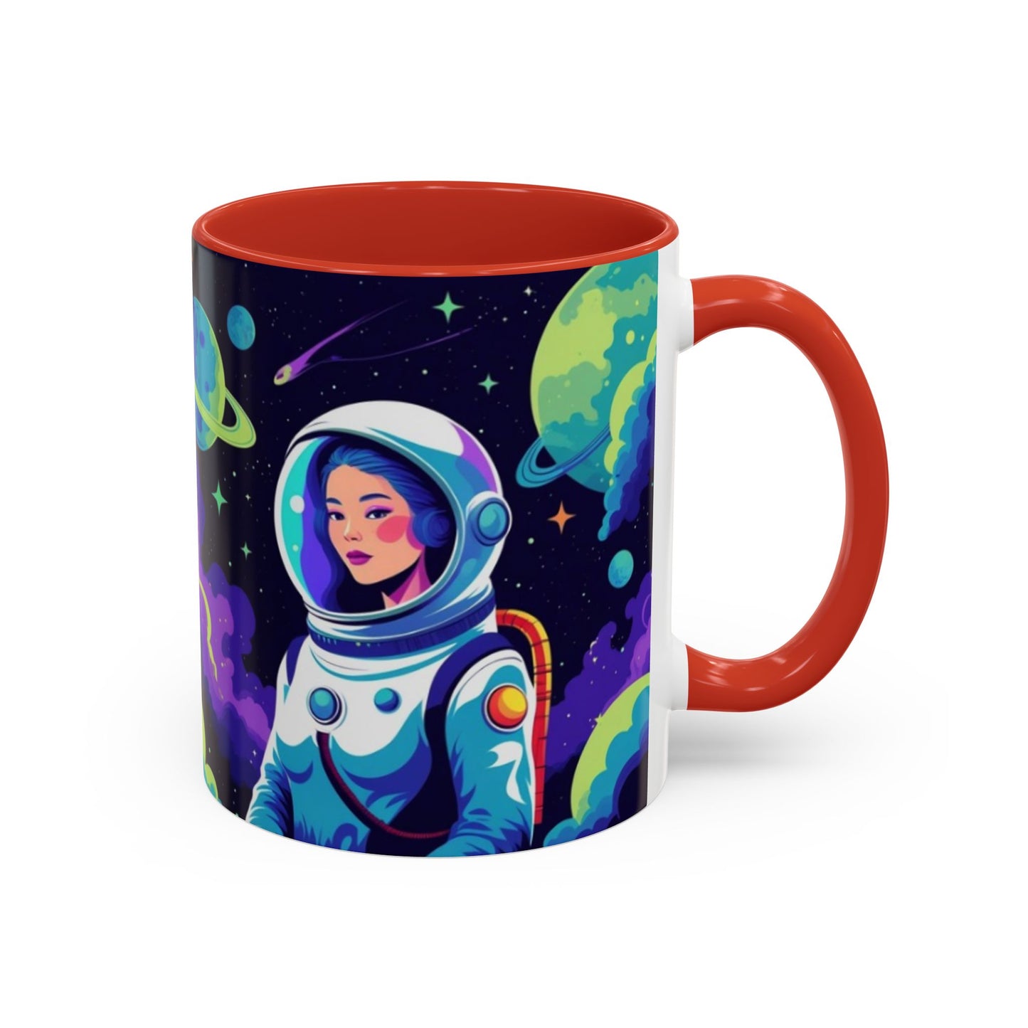 Cosmic Astronaut Coffee Mug — Space Woman Accent Mug (11/15oz)