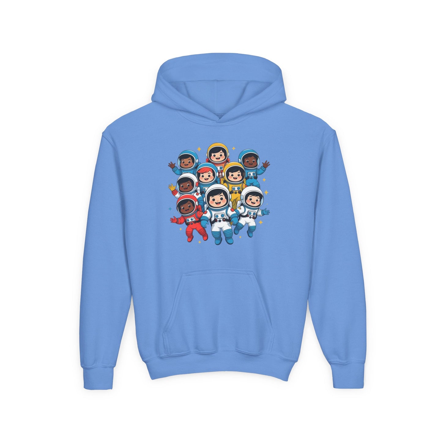 Kids Astronaut Crew Hoodie — Cute Diverse Space Explorers Graphic