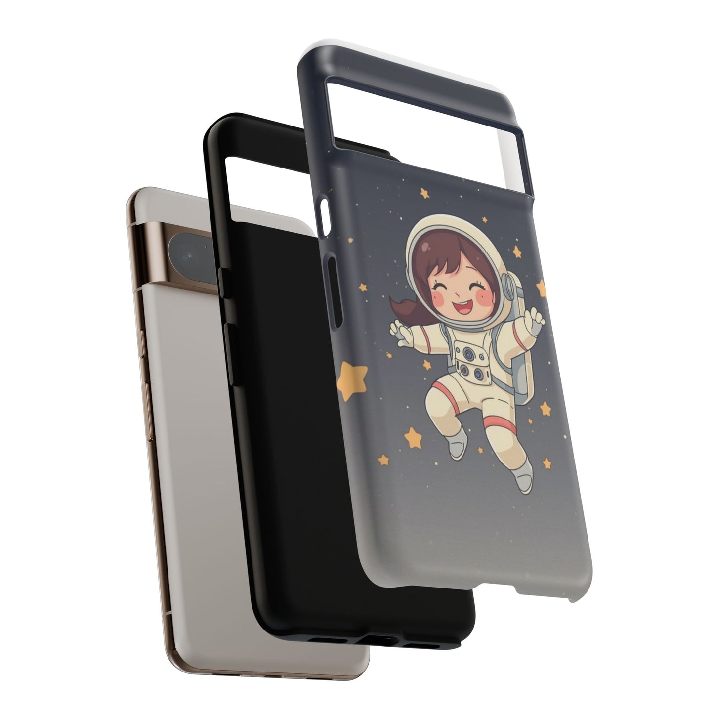 Cute Girl Astronaut Phone Case — Space Stars Protective iPhone Cover