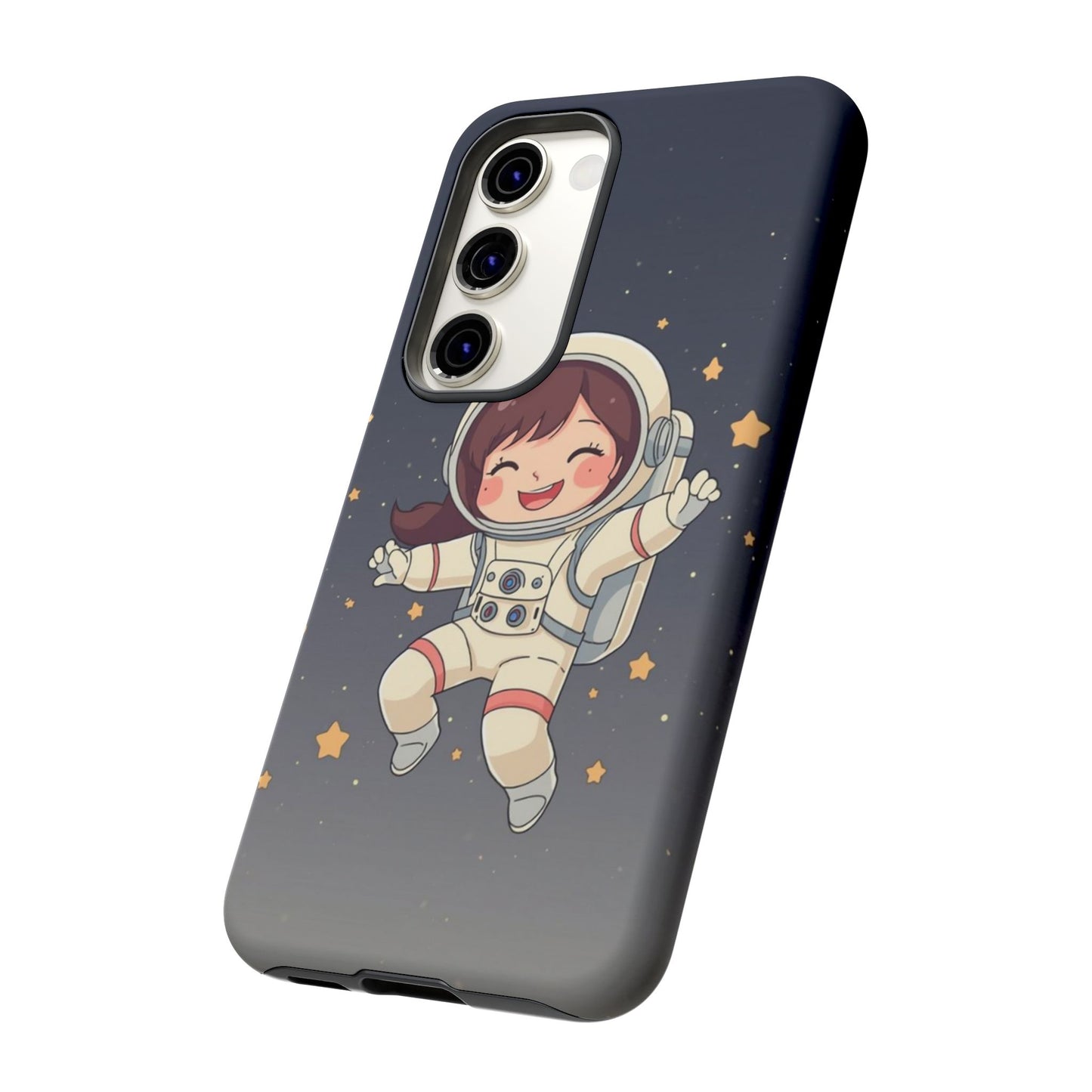 Cute Girl Astronaut Phone Case — Space Stars Protective iPhone Cover