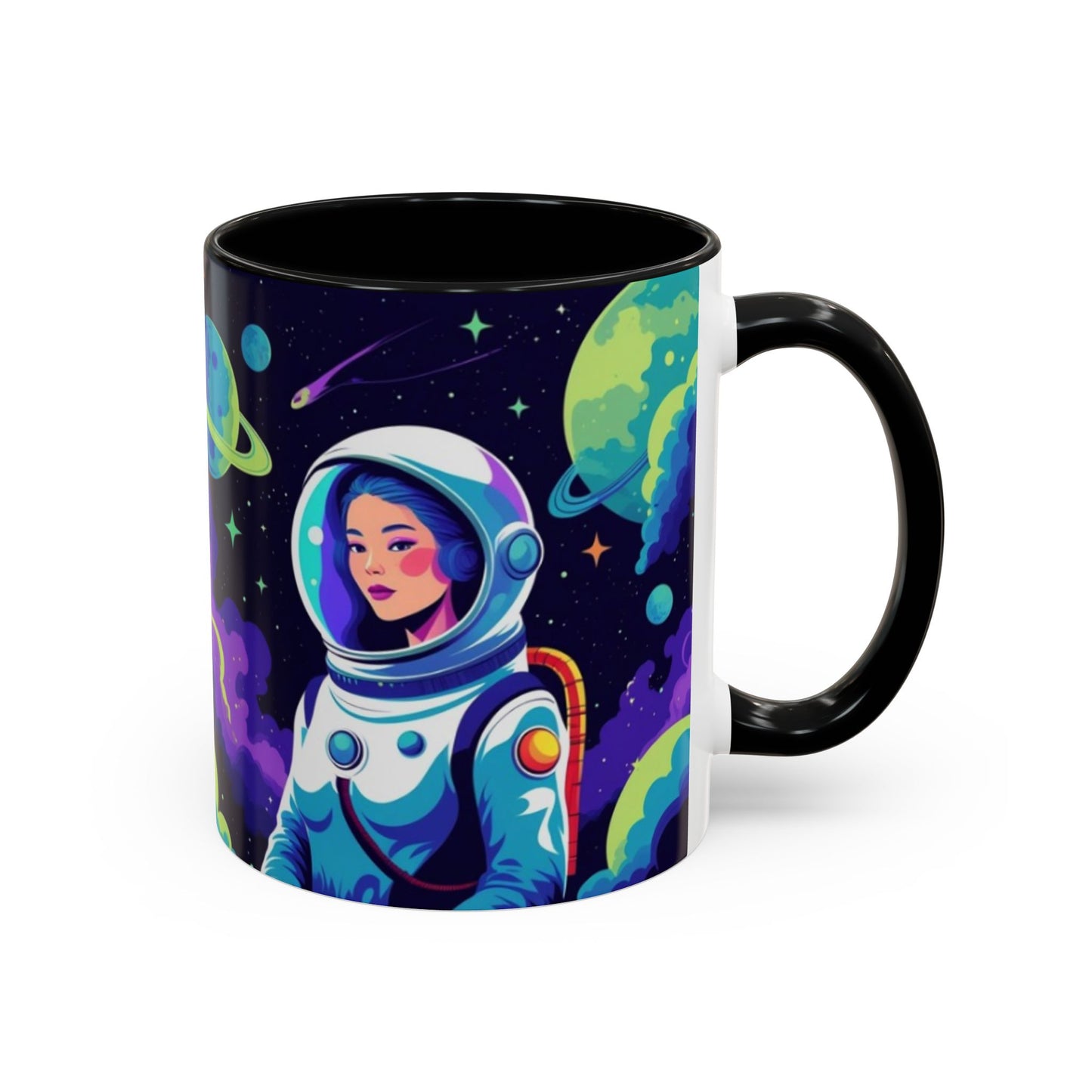 Cosmic Astronaut Coffee Mug — Space Woman Accent Mug (11/15oz)