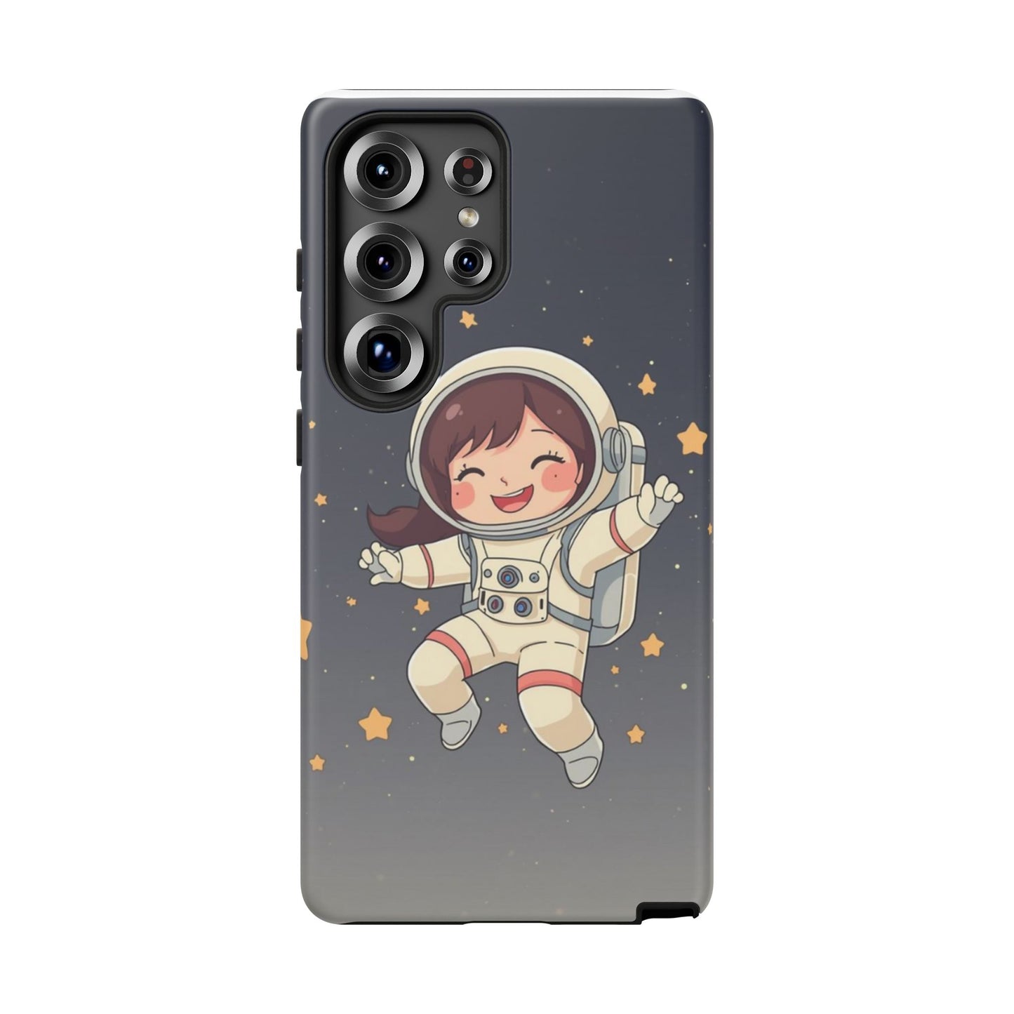 Cute Girl Astronaut Phone Case — Space Stars Protective iPhone Cover