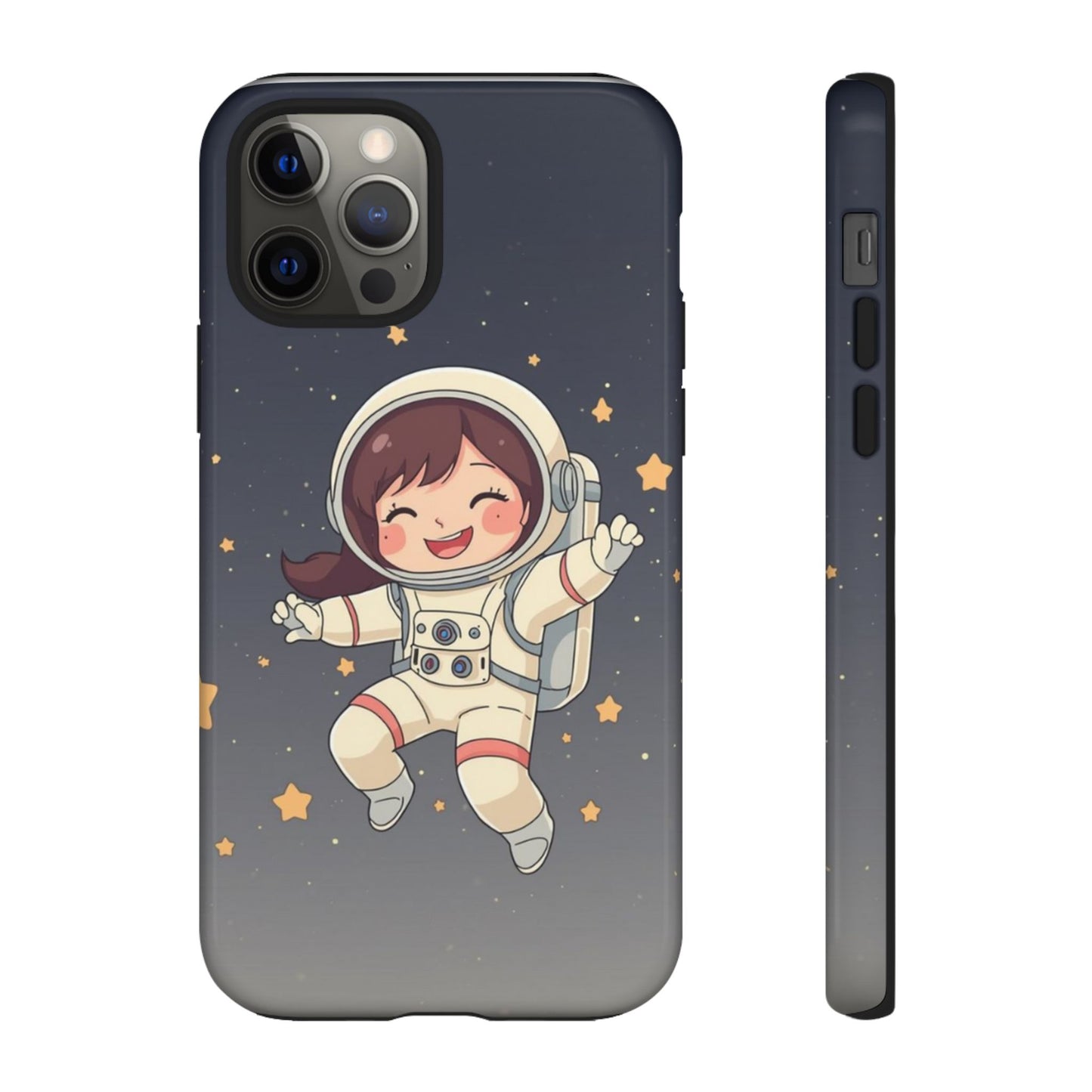 Cute Girl Astronaut Phone Case — Space Stars Protective iPhone Cover