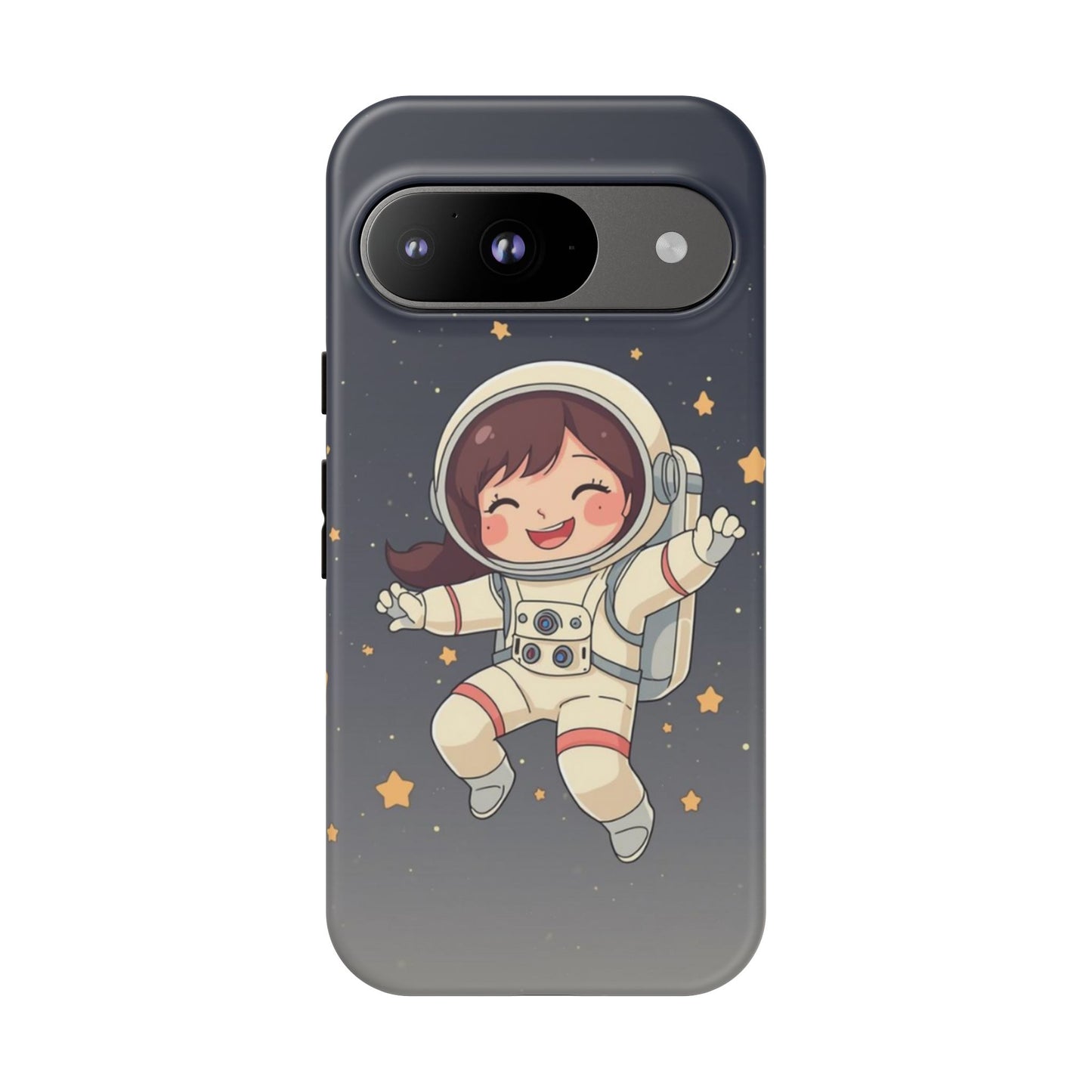 Cute Girl Astronaut Phone Case — Space Stars Protective iPhone Cover