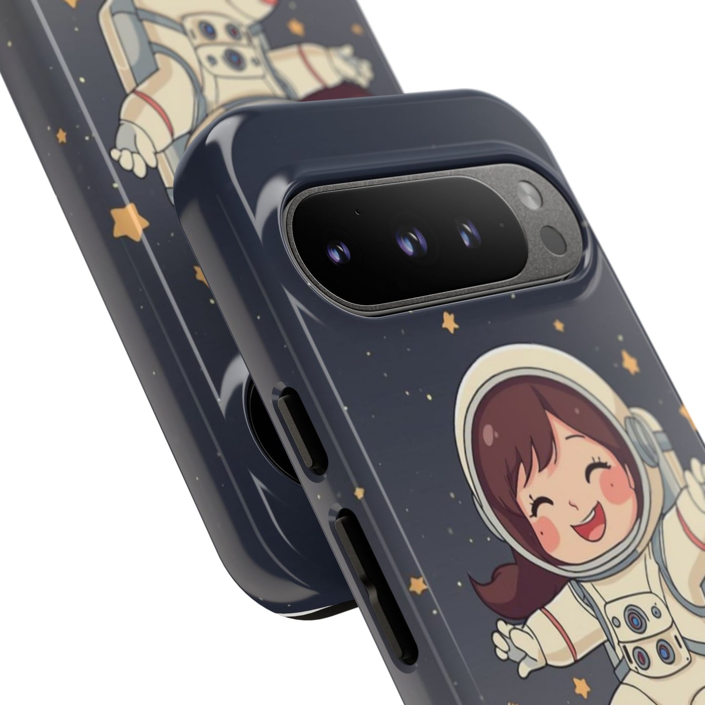 Cute Girl Astronaut Phone Case — Space Stars Protective iPhone Cover