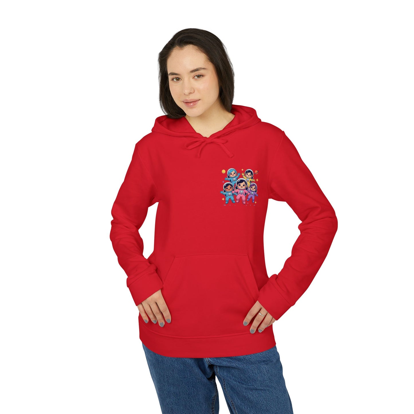 Space Crew Graphic Hoodie — Colorful Group Illustration