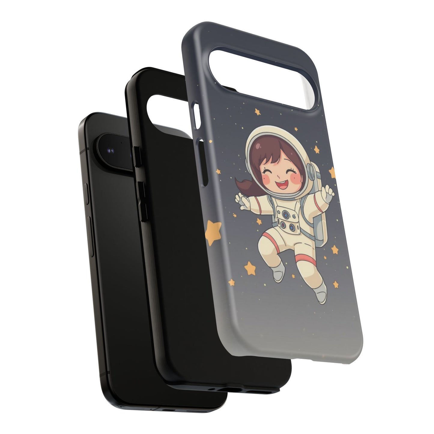 Cute Girl Astronaut Phone Case — Space Stars Protective iPhone Cover