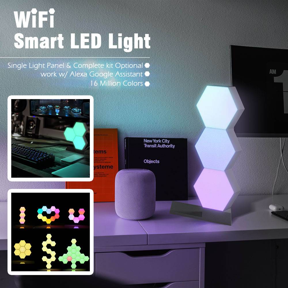 NovaX LED Hexagon Smart Touch Light – Modular RGB Wall Panel for Home & Gaming Setup