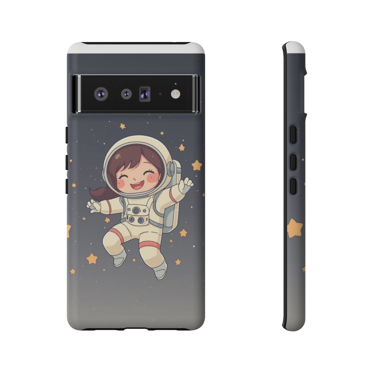 Cute Girl Astronaut Phone Case — Space Stars Protective iPhone Cover
