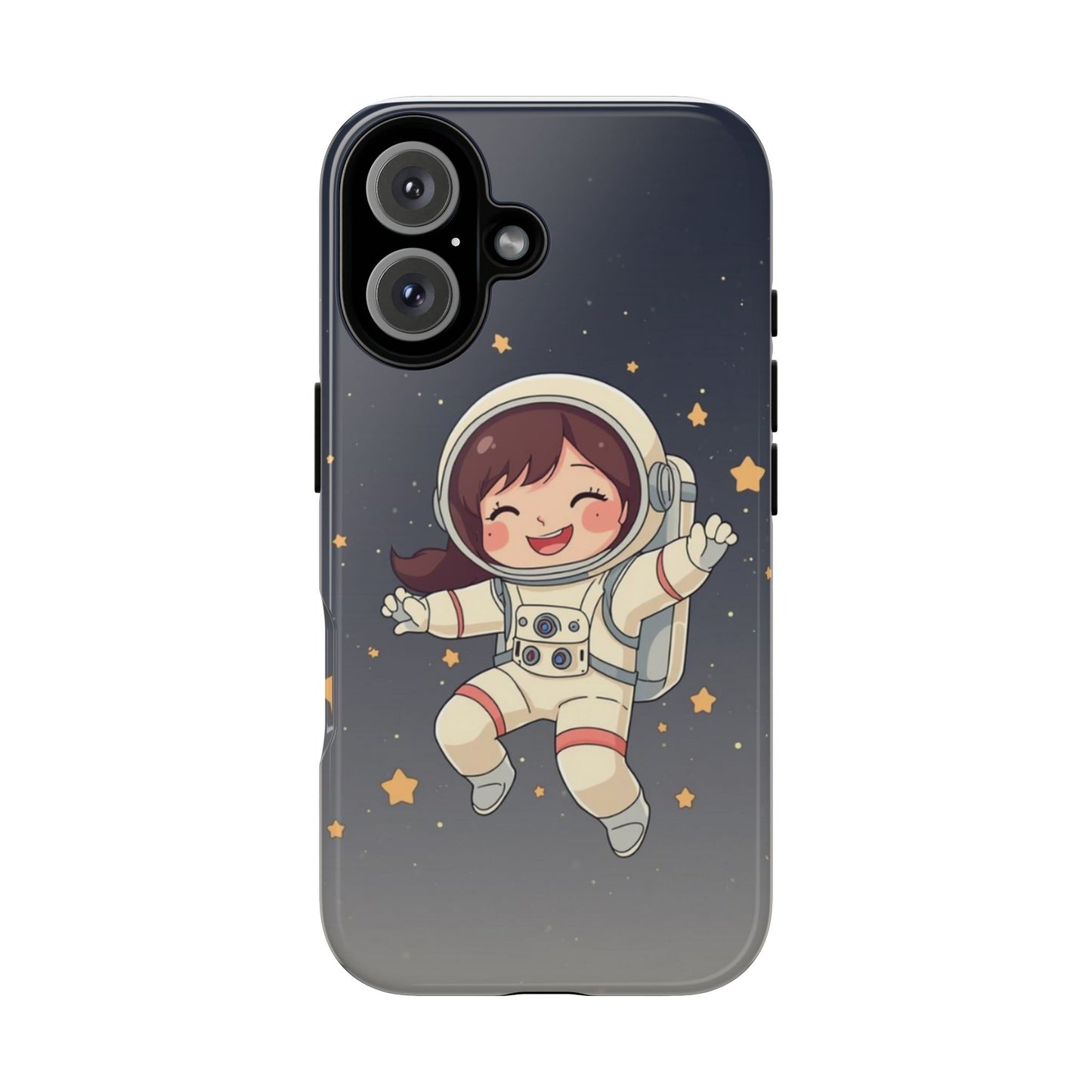 Cute Girl Astronaut Phone Case — Space Stars Protective iPhone Cover